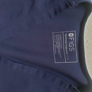 Figs large navy blue women's scrub top